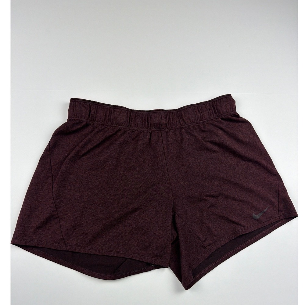 Nike Dri-FIT Womens Running Shorts Burgundy Heathered Pink Waistband Size M